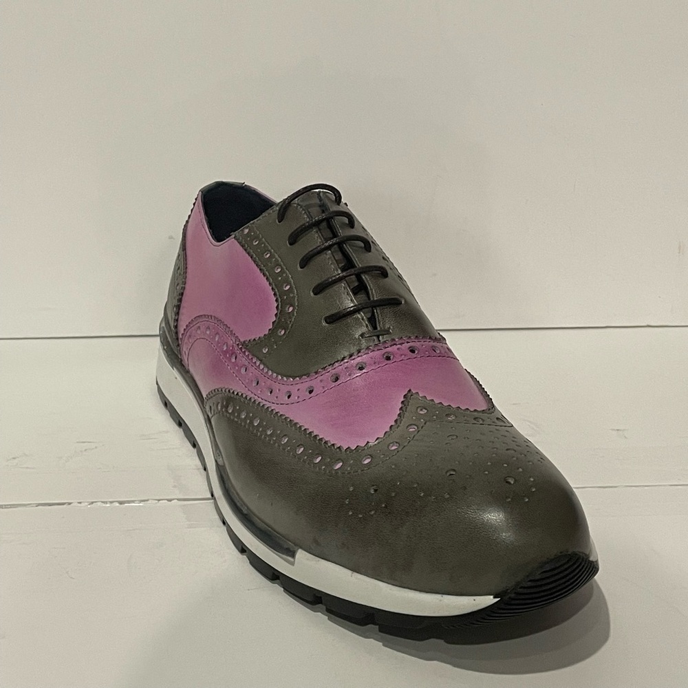 Duca shoes casual sneakers leather calf gray/pink Oxford